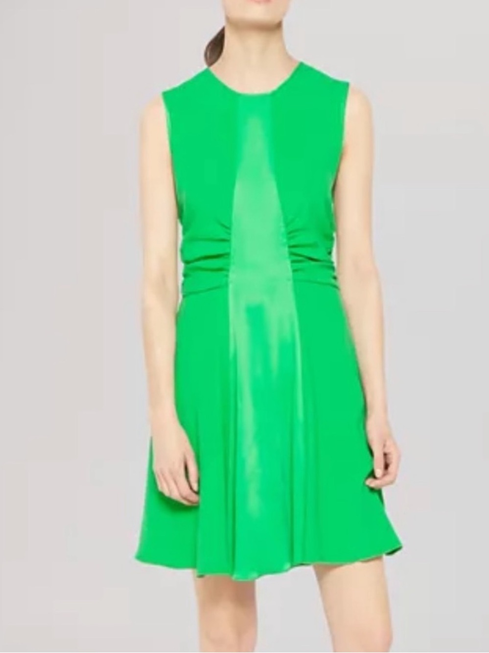 Sandro Risla Dress Green Sleeveless A-Line Fit Flare Dress Women's Small